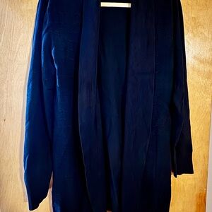 Black Open-Front Cardigan Sweater